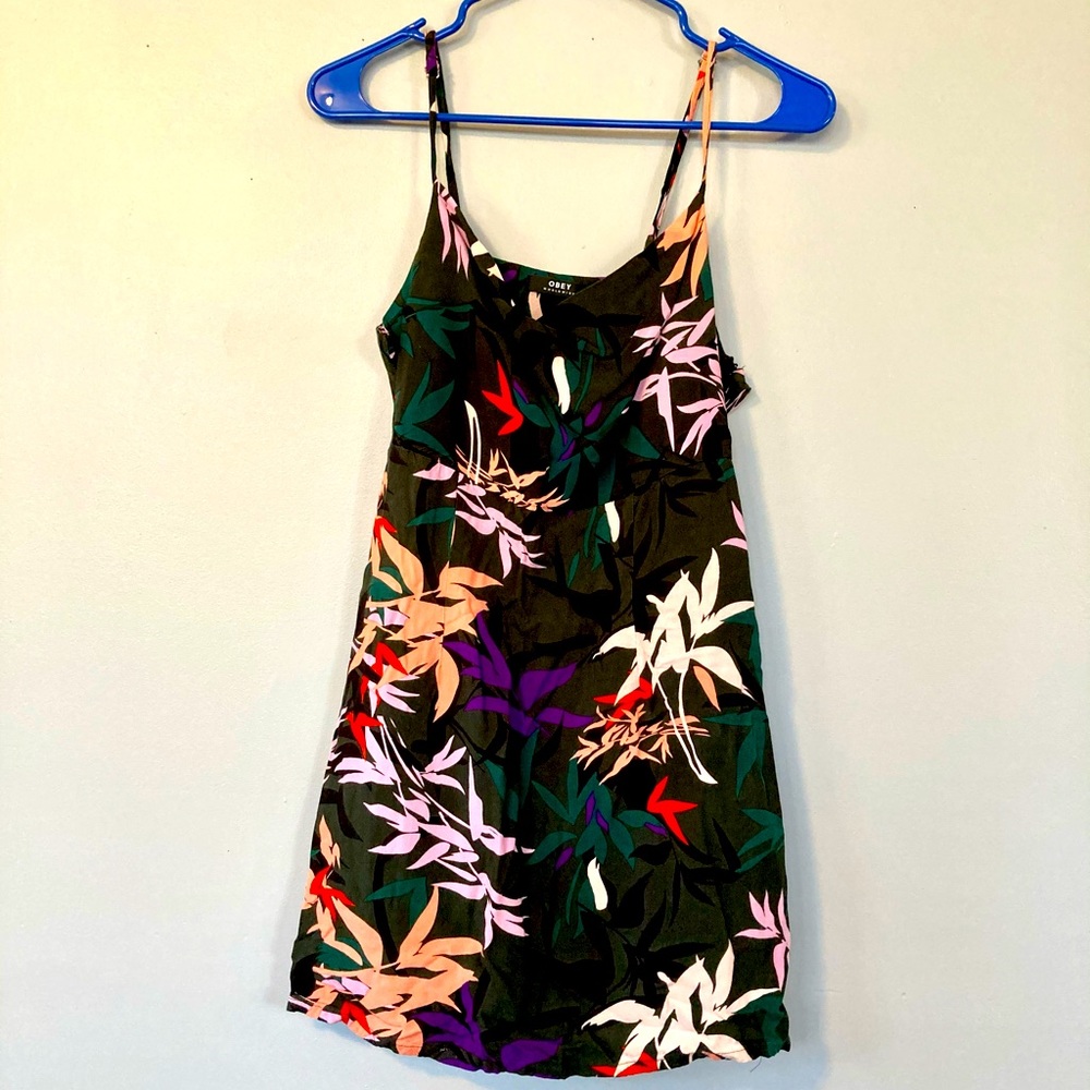 OBEY worldwide Tropical Floral Dress SZ Small